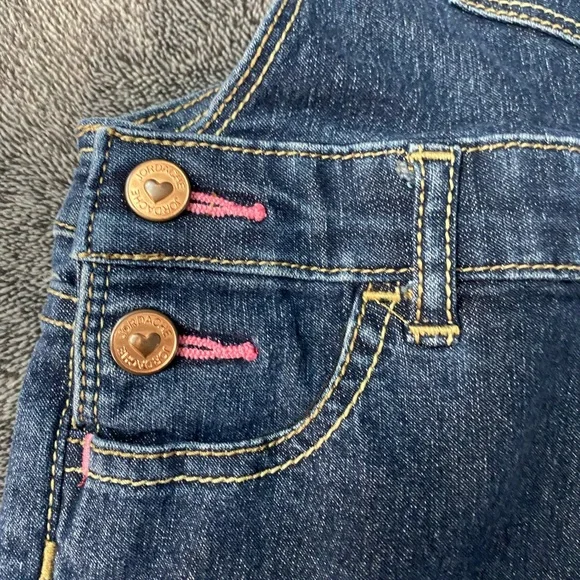 Jordache Dark Blue Kids Denim Overalls with Button Accents Size 3T - Picture 3 of 7